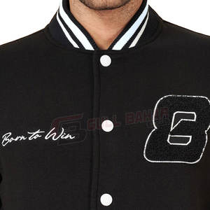 เสื้อแจ็กเก็ตทีมตัวแทนของผู้ชายเสื้อแจ็กเก็ตแขนสีตัดกันปักลายตัวอักษรกำมะหยี่ - Product Image 2