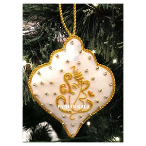 Bordado indio hecho a mano Zari y trabajo con cuentas adornos colgantes de Navidad para el hogar y productos de decoración de árboles X-Mass - Product Image 1