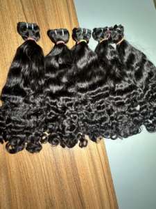 Cheveux naturels ondulés rebondissants 100% cheveux humains indiens de meilleure qualité vendeurs de cheveux humains propres vendeurs 100% cheveux humains indiens grossiste - Product Image 5