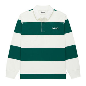 เสื้อรักบี้ผ้าฝ้ายแขนยาวระบายอากาศได้ดีสำหรับทั้งชายและหญิงเสื้อรักบี้ผ้าฝ้ายสำหรับ100% ออกแบบได้ตามต้องการ - Product Image 1