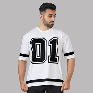 T-shirt imprimé personnalisé T-shirt pour hommes T-shirt de luxe 100% coton T-shirt surdimensionné pour hommes, poids lourd de 220 grammes - Product Image 3