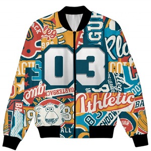 Wholesale Men's High Neck Zip Sublimation Printed Thick Breathable Windproof Bomber <b>Jacket</b> for Outdoor Activities - Product Image 3