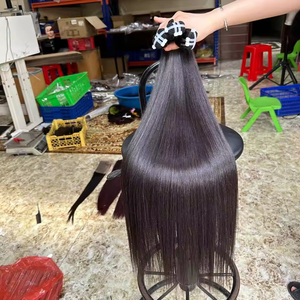 Super double dessiné Os droit Couleur noire Cheveux vietnamiens Cheveux nigérians Faisceaux d'os droits - Product Image 1