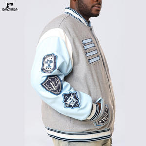 Vestes universitaires de haute qualité en laine avec col montant, broderie personnalisée et strass pour l'hiver - Product Image 5