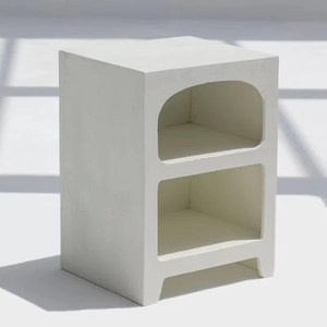 Table d'appoint en bois de manguier massif blanc moderne pour salon, salle à manger, école, chambre à coucher, table de chevet - Product Image 1