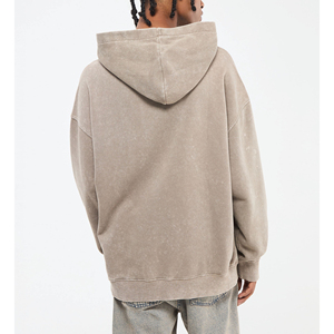 Sweat à capuche délavé à l'acide pour homme, 450 GSM, en coton, style décontracté urbain, personnalisable, OEM, marque privée, fabricant d'usine - Product Image 3