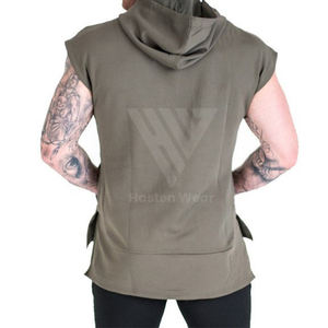 Summer Wear High Quality Customized Logo <b>Gym</b> Workout Men's Half Sleeve <b>Hoodies</b> Soft Material OEM Service - Product Image 3