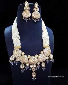 Bijoux de mode de mariée élégants du fabricant indien qualité supérieure blanc Kundan multicolore perle zircon en laiton pour les filles - Product Image 4