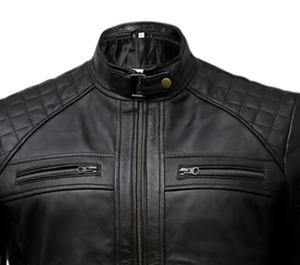 Veste en cuir véritable de concepteur décontracté de haute qualité Style classique Esprit Doublure respirante d'hiver Veste en cuir de motard OEM Pak - Product Image 3