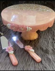 Support à gâteau en résine 2 pièces au design élégant, aspect transparent, résistant à la chaleur, écologique, maintien stable, facile à transporter, idéal pour les mariages et les anniversaires - Product Image 3