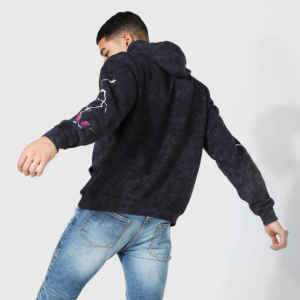 Fabricants de vêtements personnalisés Acid Wash Vintage French Terry Sweat à capuche pour hommes Sun Faded Distressed 100% Cotton Heavyweight Print - Product Image 3