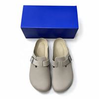 Sabots de jardin en daim avec semelle en liège, mules à double boucle, à enfiler, confortables, décontractées, chaussures d'été unisexes, vente en gros