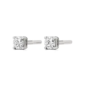Boucles d'oreilles pendantes en or 14 carats avec diamants pour fiançailles - Product Image 2