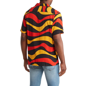 Chemise imprimée à manches courtes pour hommes, 100% coton, Streetwear vintage lourd, transfert de chaleur, formel de haute qualité, vente en gros - Product Image 6