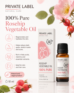 Olio di Rosa Canina 100% Puro 10ml OEM con Etichetta Privata |   Olio Vegetale Naturale per la Cura della Pelle e dei Capelli |   Spagna UE - Product Image 2