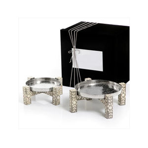 แท่นวางช็อกโกแลตสีเงินสุดหรูสำหรับตกแต่งโต๊ะขนมหวานสุดหรูและงานจัดเลี้ยง - Product Image 1