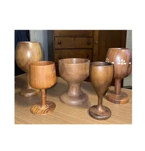 Restaurant water serving use Wood wine glass Manufactured in India Kitchen & Tabletop Handmade design