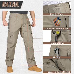 Pantalon de travail personnalisé Cargo pour hommes pantalon multi-poches durable avec impression personnalisée pour atelier extérieur industriel - Product Image 5