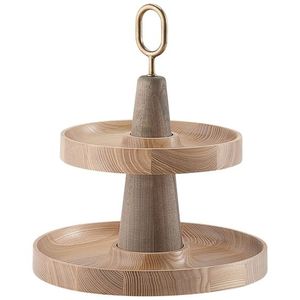 White and Brown Color Wedding and Hotel Decor Cupcake Serving Stand 3 Tier Solid Metal and Wood Cake Stand <b>Bakeware</b> - Product Image 4