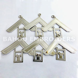 MASONIC CRAFT REGALIA OFICIALES COLLAR JOYA CHAPADO EN PLATA-JOYA JUNIOR WARDEN - Product Image 5