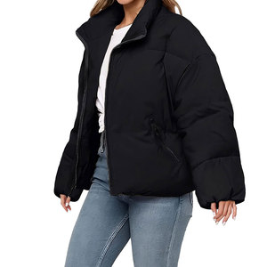 Custom Designs Winter Women's Zipper Puffer Down <b>Jacket</b> Street Style Fashion Polyester Nylon Women Casual Puffer <b>Jackets</b> - Product Image 5
