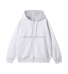 High-quality 350 GSM Cotton Zipper Hooded Custom Puff Printed <b>Hoodie</b> Oversize Blank Unisex <b>Hoodie</b> - Product Image 1