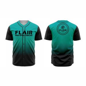 Maillots de softball et de baseball personnalisables de grande taille en polyester respirant à col rond avec imprimé uni par sublimation - Product Image 4