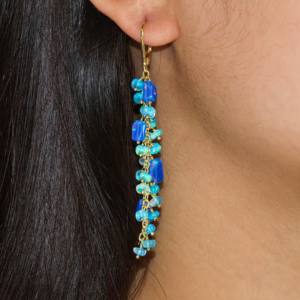 925เงินสเตอร์ลิงทำด้วยมือต่างหูลูกปัดโอปอลสีเหลืองทองสำหรับผู้หญิงสำหรับเป็นของขวัญงานแต่งงานงานเลี้ยง - Product Image 3