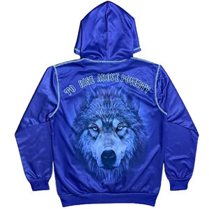 Sudaderas de lana de algodón 100% de alta calidad para hombre, sudaderas con capucha de manga larga con estampado de sublimación de logotipo personalizado, técnica de lavado de invierno - Product Image 1