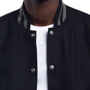 Chaqueta Varsity para Hombre, Estilo Letterman, con Mangas de Cuero y Lana, Cierre de Cremallera, Diseño Ecológico con Parches, Chaqueta Bomber, Uniforme de Equipo de Baloncesto - Product Image 5