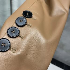 Automne luxe en cuir de mouton véritable femmes Long Blazer imperméable taille manteaux pour hommes - Product Image 5