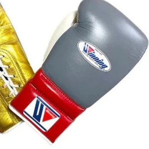 Gants de boxe à lacets Winning Gris Or Rouge Argent Blanc Gants de boxe de compétition Entraînement professionnel Sparring 8oz 10oz 12oz - Product Image 4