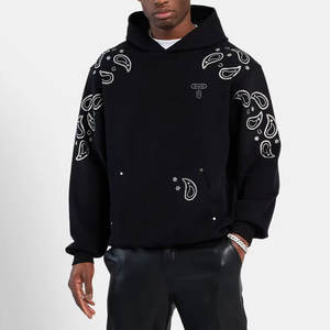 Sudaderas con Capucha Extra Grandes de Felpa para Hombre, Transpirables, 100% Algodón, con Logotipo y Diseño Personalizados, con Pedrería, Hechas en Pakistán - Product Image 1