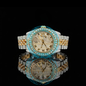 Reloj de Diamantes Moissanite Exclusivo, Reloj Automático de Lujo para Hombre, Estilo Cronógrafo, Acero Inoxidable, Resistente al Agua, Caja de Regalo Empresarial - Product Image 1