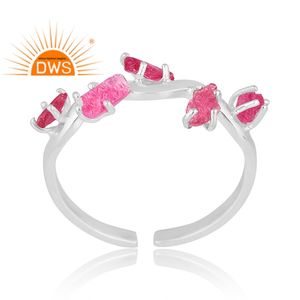 Dernière tendance Bague réglable en argent sterling fin spinelle naturel rubis pierre précieuse Fabricant de bijoux personnalisés - Product Image 3