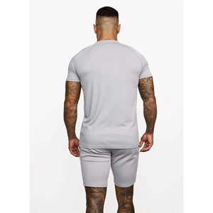 Chándal de algodón de 2 piezas personalizado unisex, Conjunto de camiseta de manga corta y pantalones cortos de verano para hombres y mujeres con cierre de cintura elástica - Product Image 5