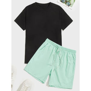 Ensemble de shorts deux pièces personnalisés pour hommes Nouveau short en tricot respirant avec imprimé Style décontracté pour l'été Ensemble - Product Image 1