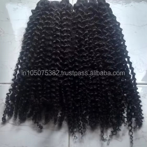 Prix d'usine d'extensions de cheveux Remy indiens bruts non transformés sur le tissage de cheveux humains bouclés crépus - Product Image 1