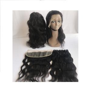 Perruques frontales ondulées naturelles 13x4 + 3 paquets, cuticule vierge brute alignée, trame péruvienne naturelle Remy, offre spéciale - Product Image 1