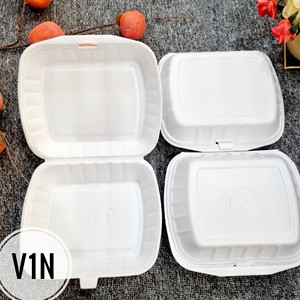 Hot promotion Vietnam Factory Two Compartments <b>Disposable</b> PS Foam <b>Food</b> <b>Container</b> with Lids Factory Cheap Price Best Selling - Product Image 4
