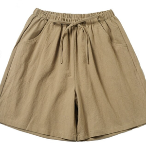 Nouvelle Collection – Short Bermuda Vintage Femme Tendance avec Cordon de Serrage, Taille Élastique, 100% Coton, Poches, Décontracté - Product Image 4