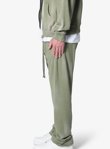 2025 recién llegado Streetwear 100% algodón francés Terry apilado sudor pantalón transpirable Sunfade lavado pierna recta Joggers para hombres - Product Image 2