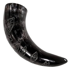 ฮอร์นดื่มไวกิ้งทำด้วยมือเขาควายธรรมชาติแท้พร้อมขอบทองเหลืองฮอร์นธรรมชาติทำด้วยมือในอินเดีย - Product Image 4