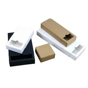Lote Marrón Negro Blanco Kraft Caja de embalaje de cartón Embalaje Regalo Cajón de papel negro Cajas de regalo Cartón