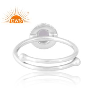 Design étonnant Bague en argent 925 pierre de lune arc-en-ciel naturelle Bijoux personnalisés pour femmes Cadeau pour elle - Product Image 2