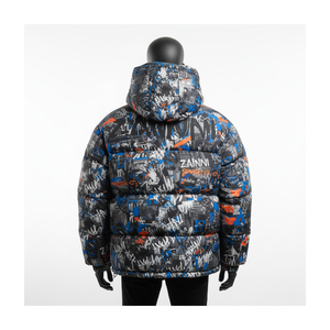 Fashion Men Puffer <b>Jacket</b> Premium Resistant Polyester Fabric City <b>Pattern</b> Black Blue Orange Custom Logo Puffer <b>Jacket</b> for man - Product Image 2