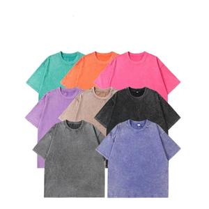 เสื้อยืดผ้าฝ้ายฟอกสีไซส์ใหญ่พิเศษสำหรับผู้ชายเสื้อยืดวินเทจแบบย้อนยุค - Product Image 4