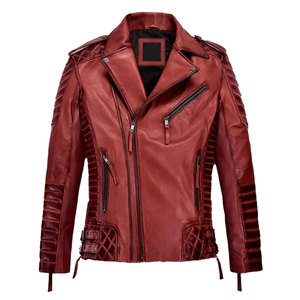 Veste en cuir de moto personnalisée 2026, coupe courte, broderie imprimée, fermeture éclair, streetwear, moto, veste en cuir pour homme, faible MOQ - Product Image 1
