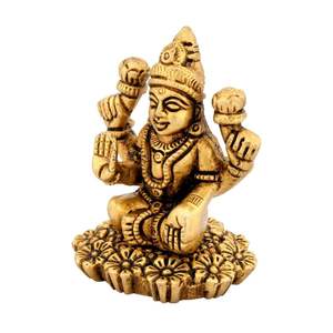 SHUBHAM Brass Rare Flower Laxmi Lakshmi Murti para el Templo del hogar, el mejor artículo de regalo de Diwali, decoración del templo del hogar - Product Image 2