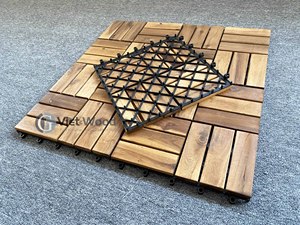 Viet Wood 300x300mm Contemporary Waterproof Anti-Slip Vietnam Acacia Outdoor <b>Decking</b> Matt Finish Oiling Surface Total Solution - Product Image 5